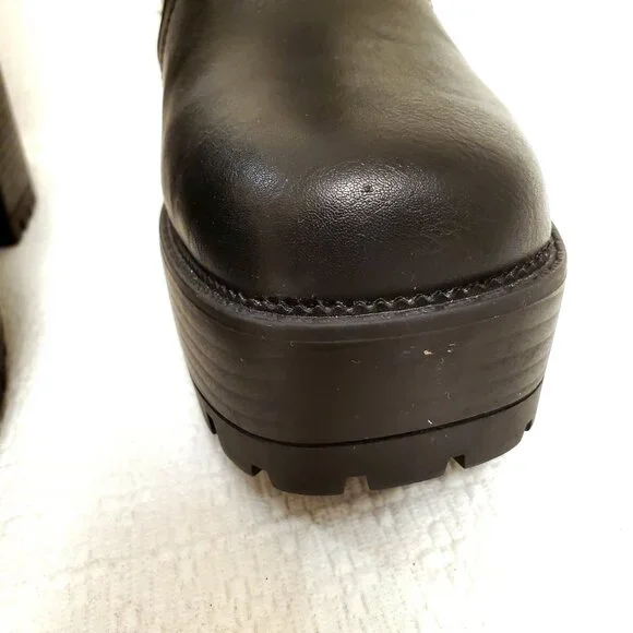 UNIONBAY Women’s Black Paula Platform Heeled Chunky Lug Sole Ankle Boots - 7.5 - Picture 13 of 15